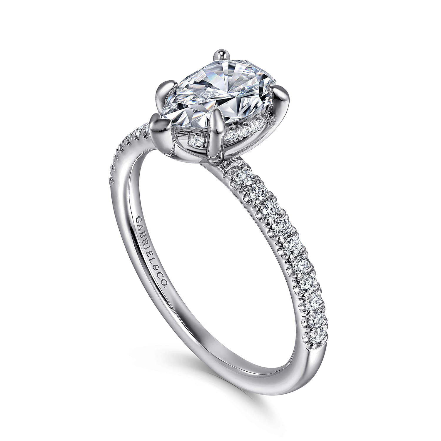 Stasia - 14K White Gold Pear Shape Diamond Engagement Ring - 0.21 ct - Shot 3