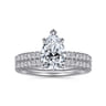 Stasia - 14K White Gold Pear Shape Diamond Engagement Ring - 0.21 ct