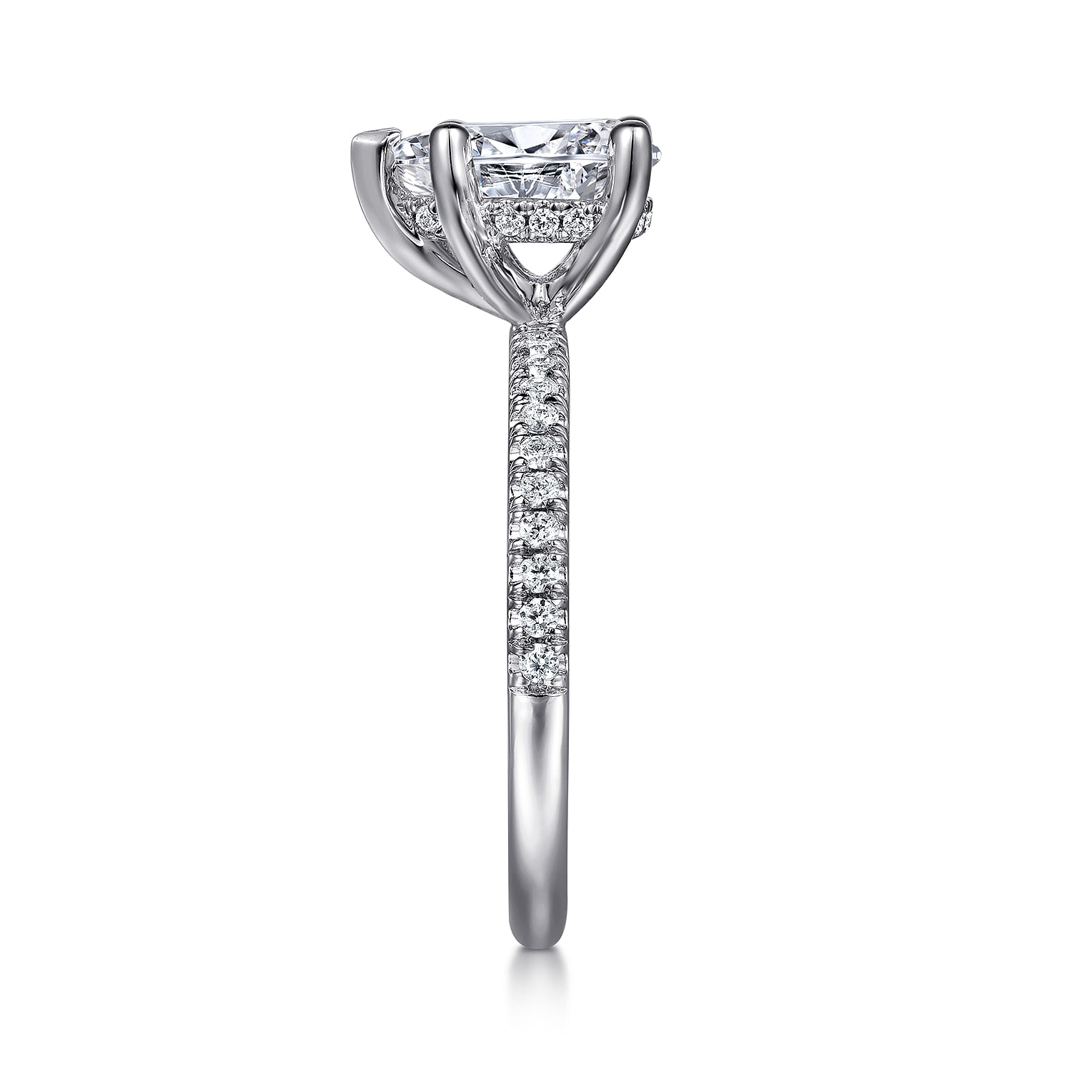Stasia - 14K White Gold Pear Shape Diamond Engagement Ring - 0.21 ct - Shot 5