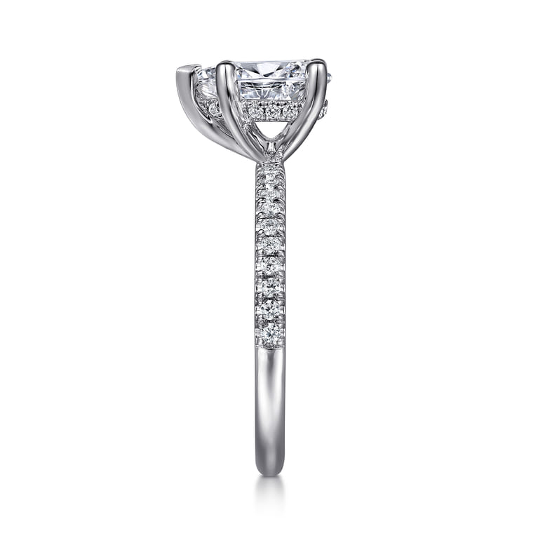 Stasia - 14K White Gold Pear Shape Diamond Engagement Ring - 0.21 ct - Shot 5