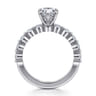 Silvey - 14K White Gold Pear Shape Single Prong Diamond Engagement Ring - 0.7 ct