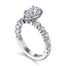 Silvey - 14K White Gold Pear Shape Single Prong Diamond Engagement Ring - 0.7 ct