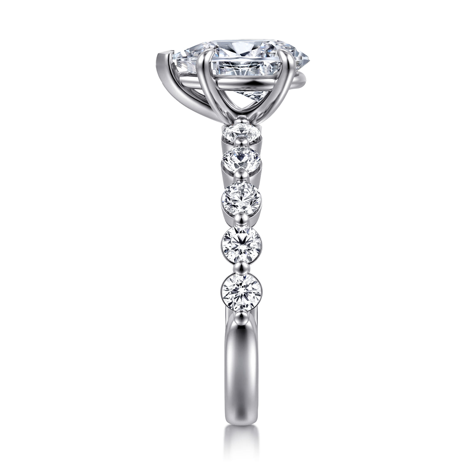 Silvey - 14K White Gold Pear Shape Single Prong Diamond Engagement Ring - 0.7 ct - Shot 4