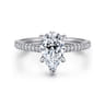 Aline - 14K White Gold Pear Shape Diamond Engagement Ring - 0.3 ct