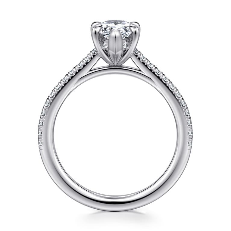 Aline - 14K White Gold Pear Shape Diamond Engagement Ring - 0.3 ct - Shot 2