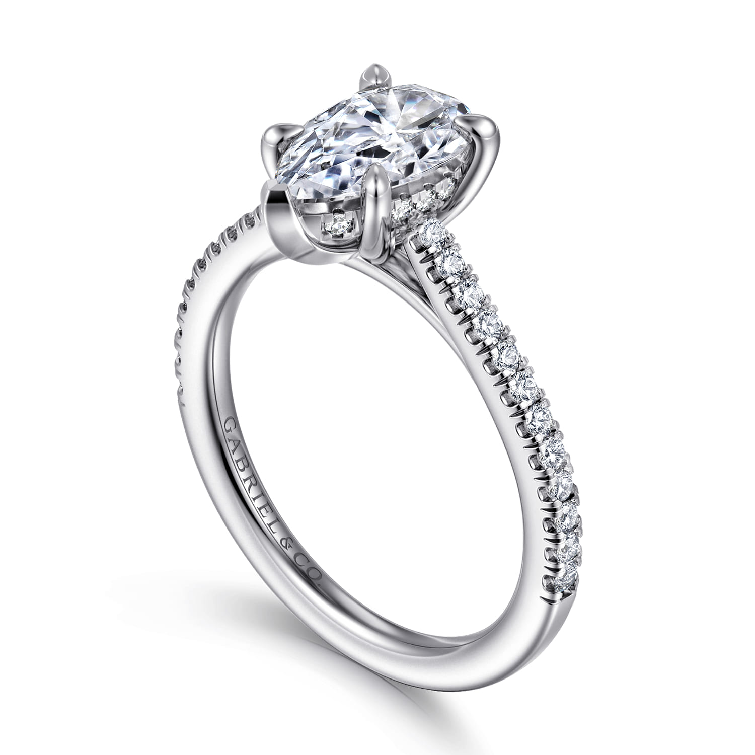Aline - 14K White Gold Pear Shape Diamond Engagement Ring - 0.3 ct - Shot 3