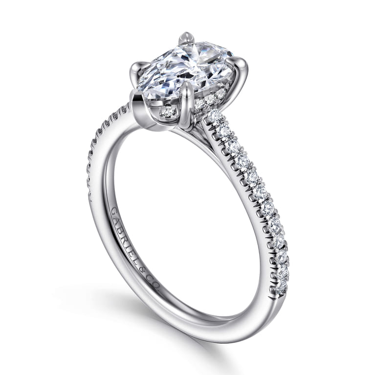 Aline - 14K White Gold Pear Shape Diamond Engagement Ring - 0.3 ct - Shot 3
