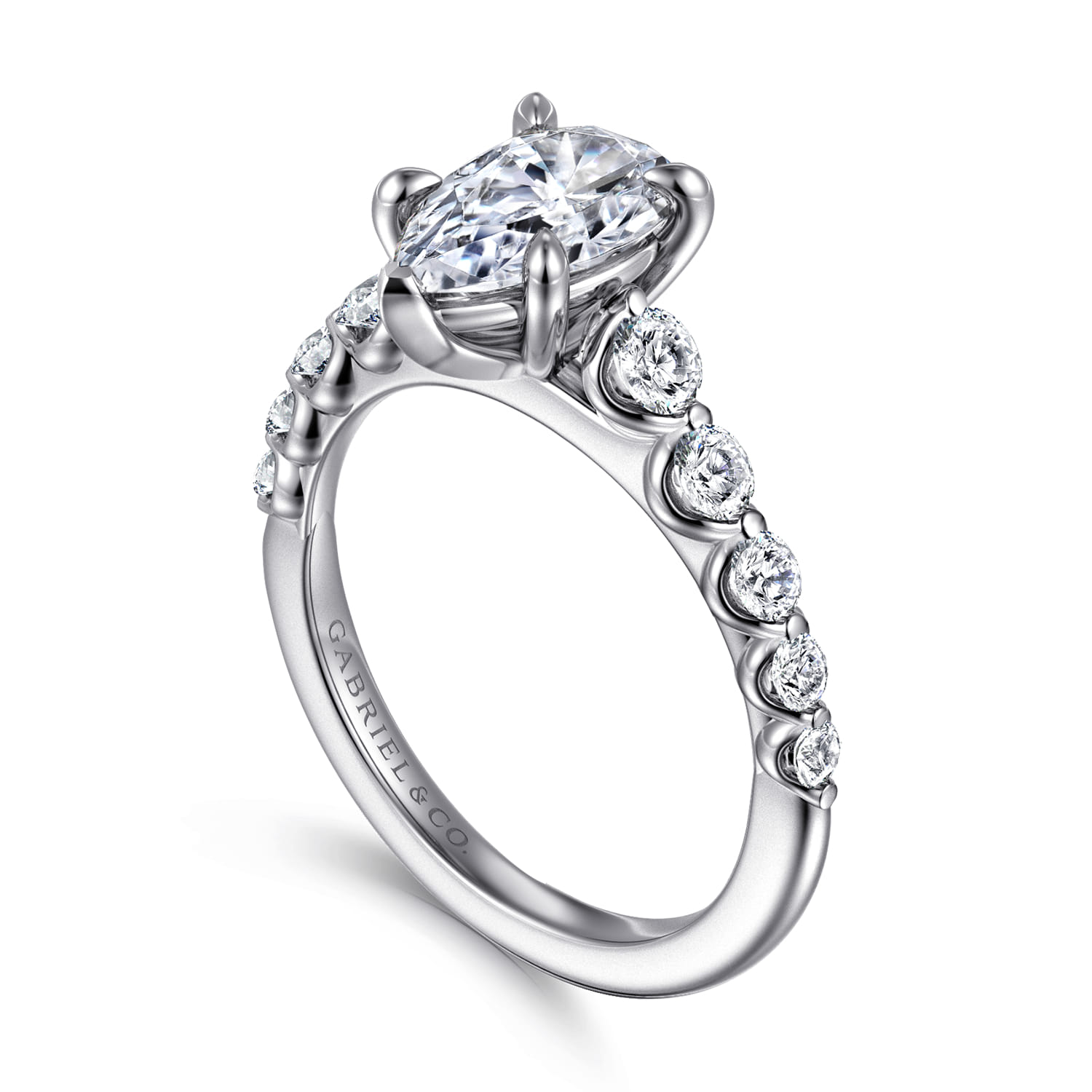 Emberlie - 14K White Gold Pear Shape Diamond Engagement Ring - 0.5 ct - Shot 3