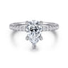 Alisa - 14K White Gold Pear Shape Diamond Engagement Ring - 0.5 ct