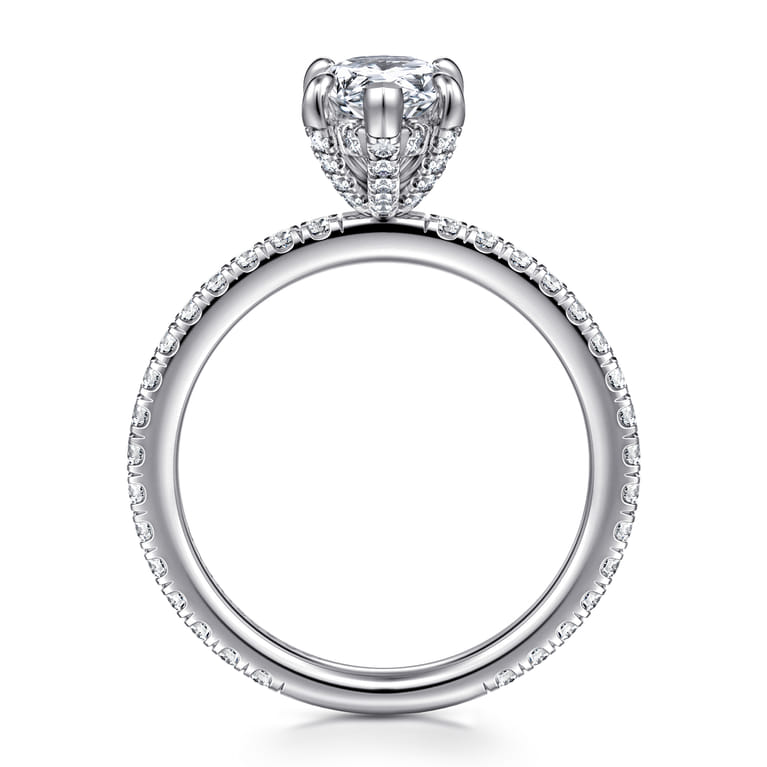 Alisa - 14K White Gold Pear Shape Diamond Engagement Ring - 0.5 ct - Shot 2