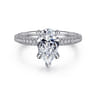 Alinna - 14K White Gold Pear Shape Diamond Engagement Ring - 0.7 ct