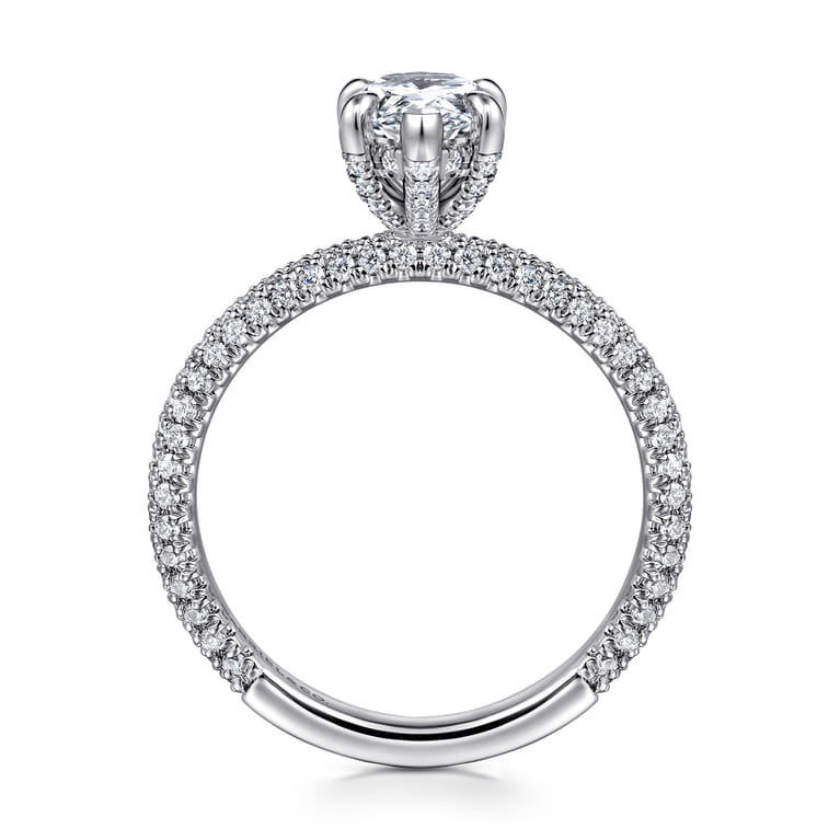 Alinna - 14K White Gold Pear Shape Diamond Engagement Ring - 0.7 ct - Shot 2