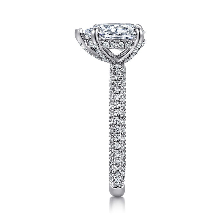 Alinna - 14K White Gold Pear Shape Diamond Engagement Ring - 0.7 ct - Shot 4