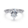 Perry - 14K White Gold Pear Shape Diamond Engagement Ring - 0.3 ct