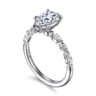 Perry - 14K White Gold Pear Shape Diamond Engagement Ring - 0.3 ct