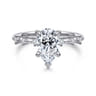 Joplin - 14K White Gold Pear Shape Diamond Engagement Ring - 0.15 ct