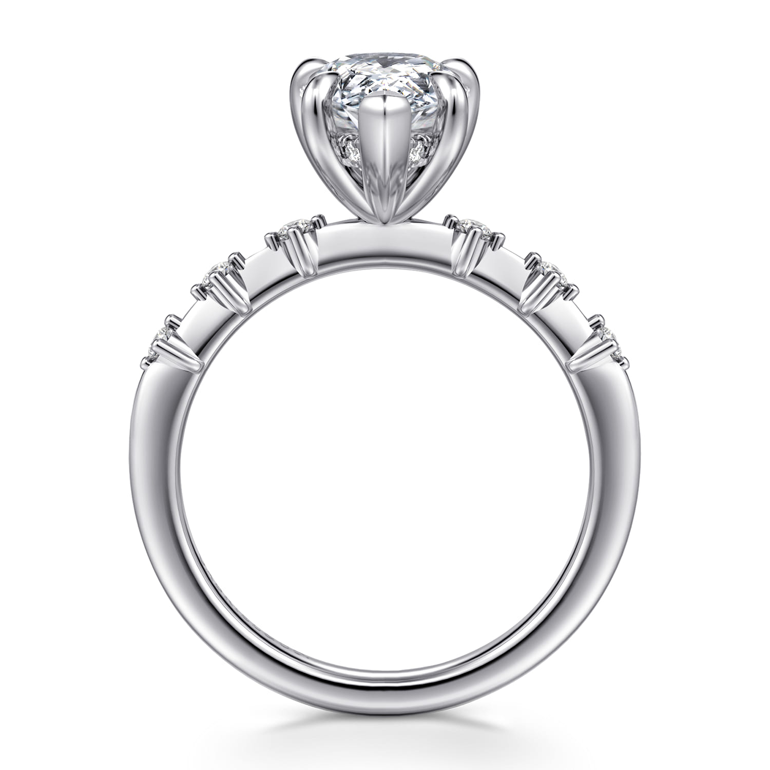 Joplin - 14K White Gold Pear Shape Diamond Engagement Ring - 0.17 ct - Shot 2