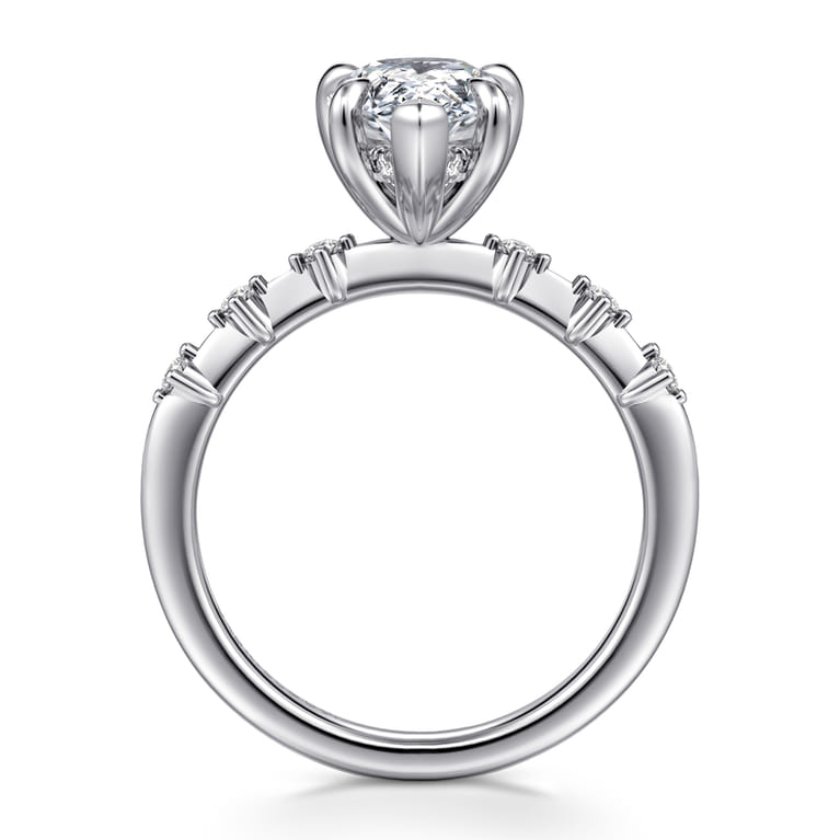 Joplin - 14K White Gold Pear Shape Diamond Engagement Ring - 0.17 ct - Shot 2
