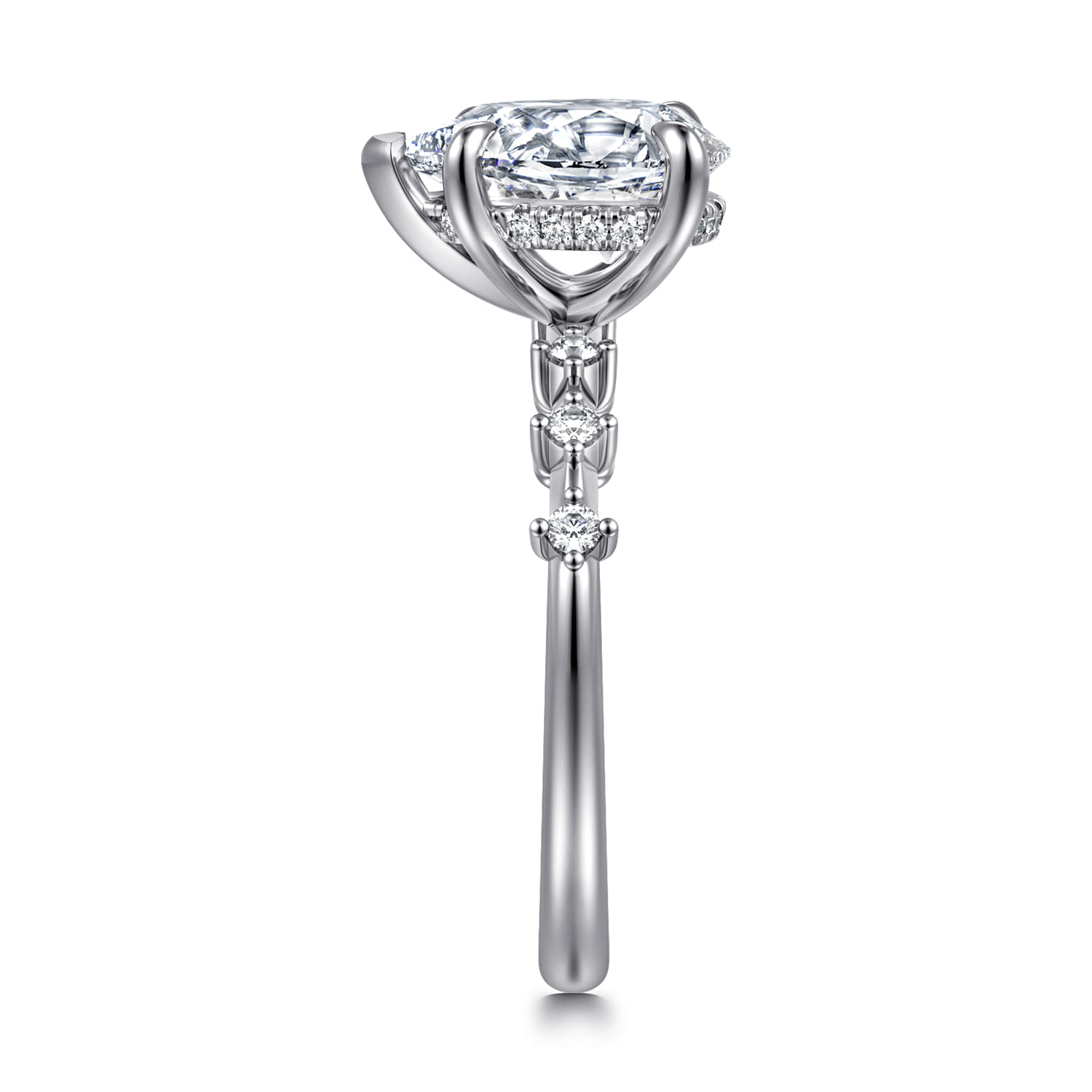 Joplin - 14K White Gold Pear Shape Diamond Engagement Ring - 0.17 ct - Shot 4