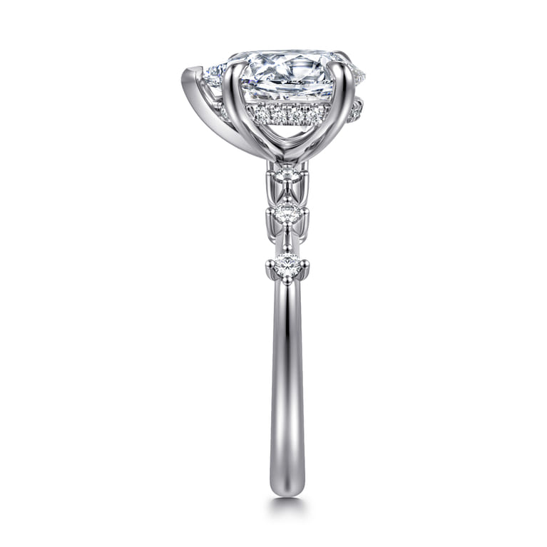 Joplin - 14K White Gold Pear Shape Diamond Engagement Ring - 0.17 ct - Shot 4
