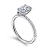 Twain - 14K White Gold Pear Shape Diamond Engagement Ring - 0.2 ct