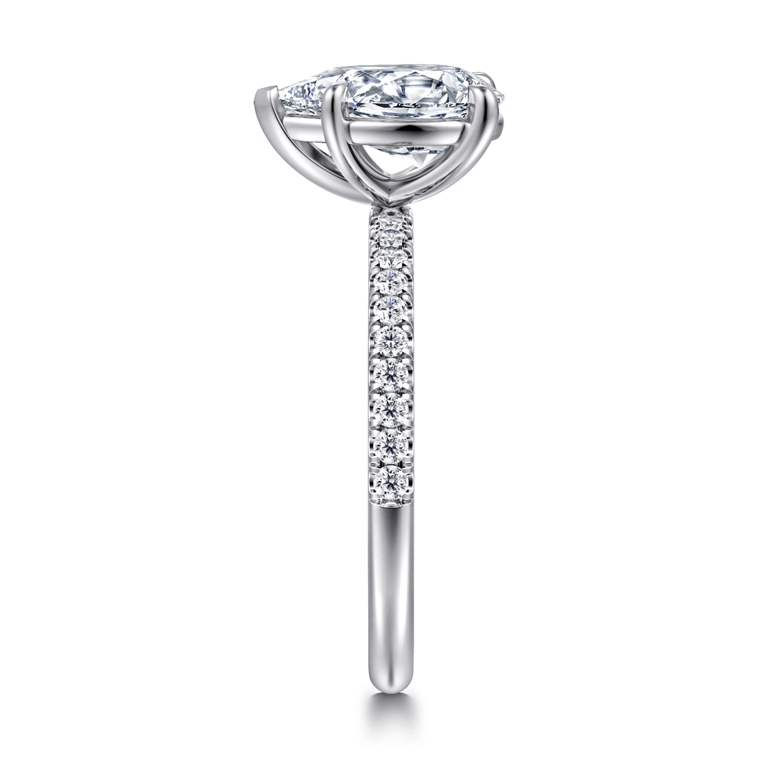 Twain - 14K White Gold Pear Shape Diamond Engagement Ring - 0.2 ct - Shot 4