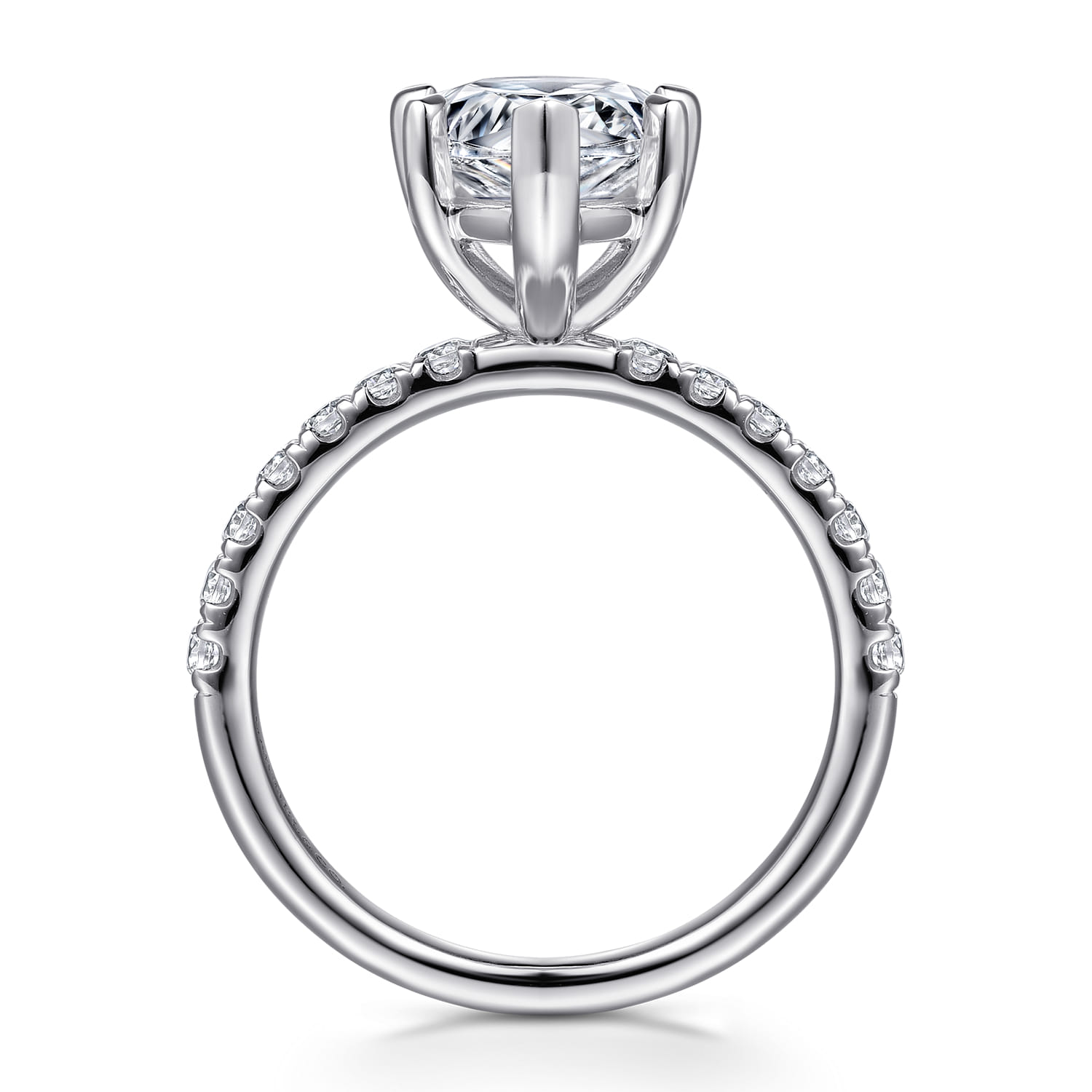 Winslow - 14K White Gold Pear Shape Diamond Engagement Ring - 0.38 ct - Shot 2