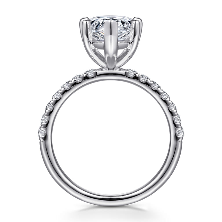 Winslow - 14K White Gold Pear Shape Diamond Engagement Ring - 0.38 ct - Shot 2