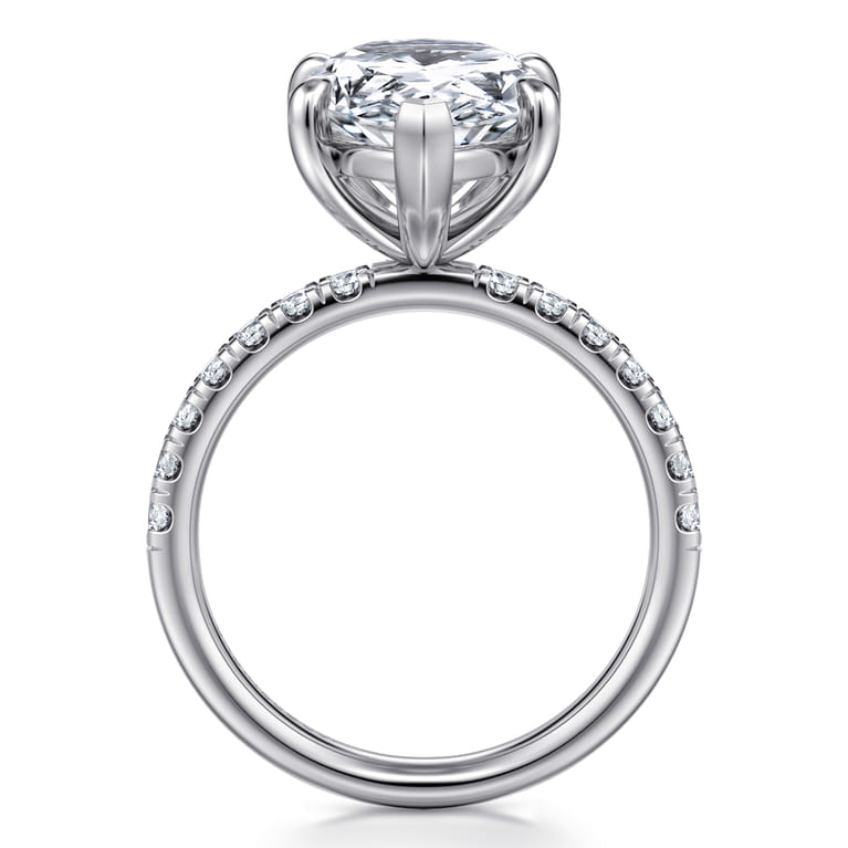Winslow - 14K White Gold Pear Shape Diamond Engagement Ring - 0.35 ct - Shot 2