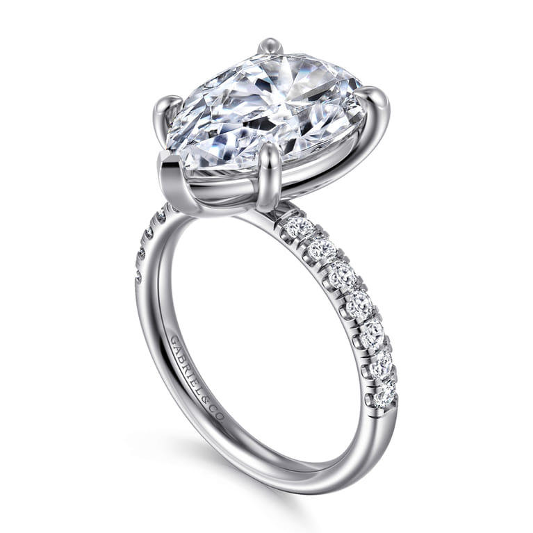 Winslow - 14K White Gold Pear Shape Diamond Engagement Ring - 0.35 ct - Shot 3