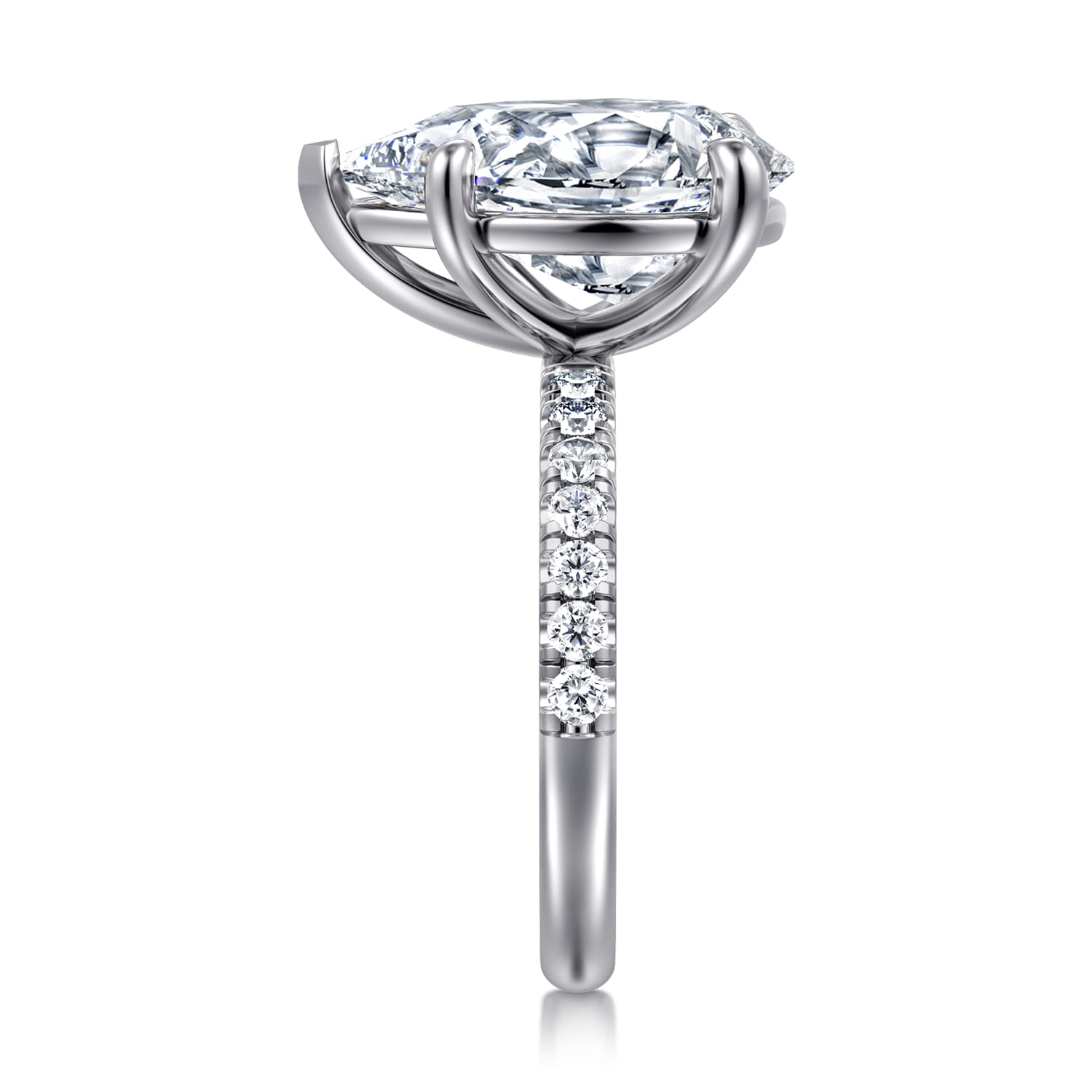 Winslow - 14K White Gold Pear Shape Diamond Engagement Ring - 0.35 ct - Shot 4