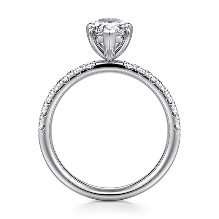Winslow - 14K White Gold Pear Shape Diamond Engagement Ring - 0.35 ct - Shot 2