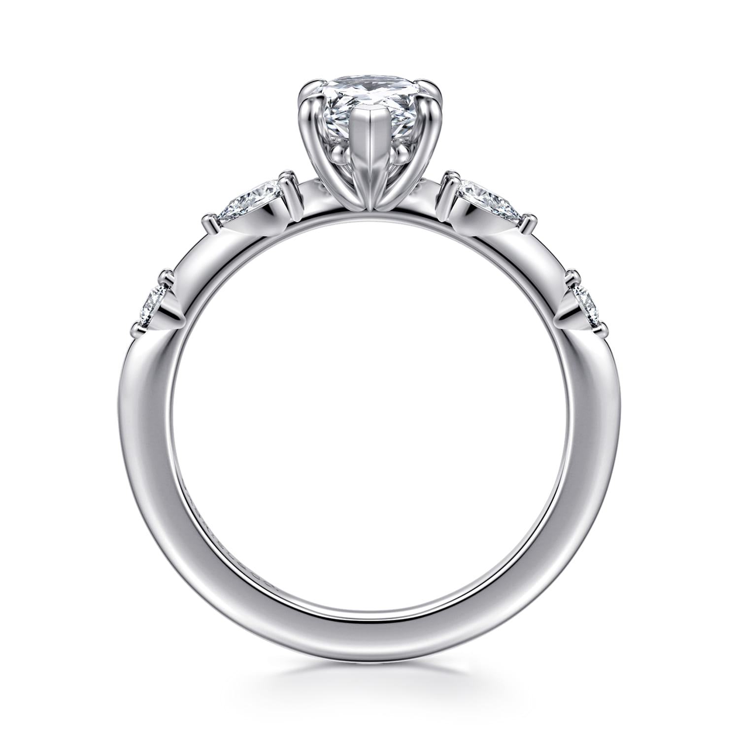 Carinna - 14K White Gold Pear Shape Diamond Engagement Ring - 0.23 ct - Shot 2