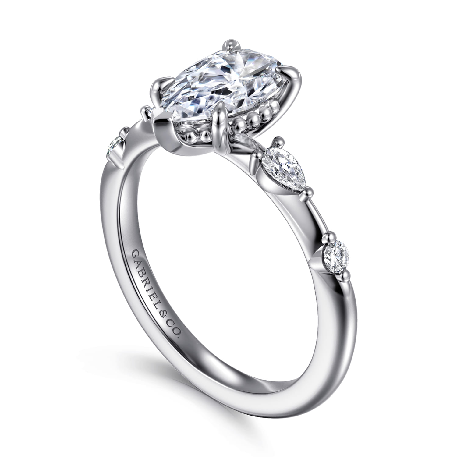 Carinna - 14K White Gold Pear Shape Diamond Engagement Ring - 0.23 ct - Shot 3