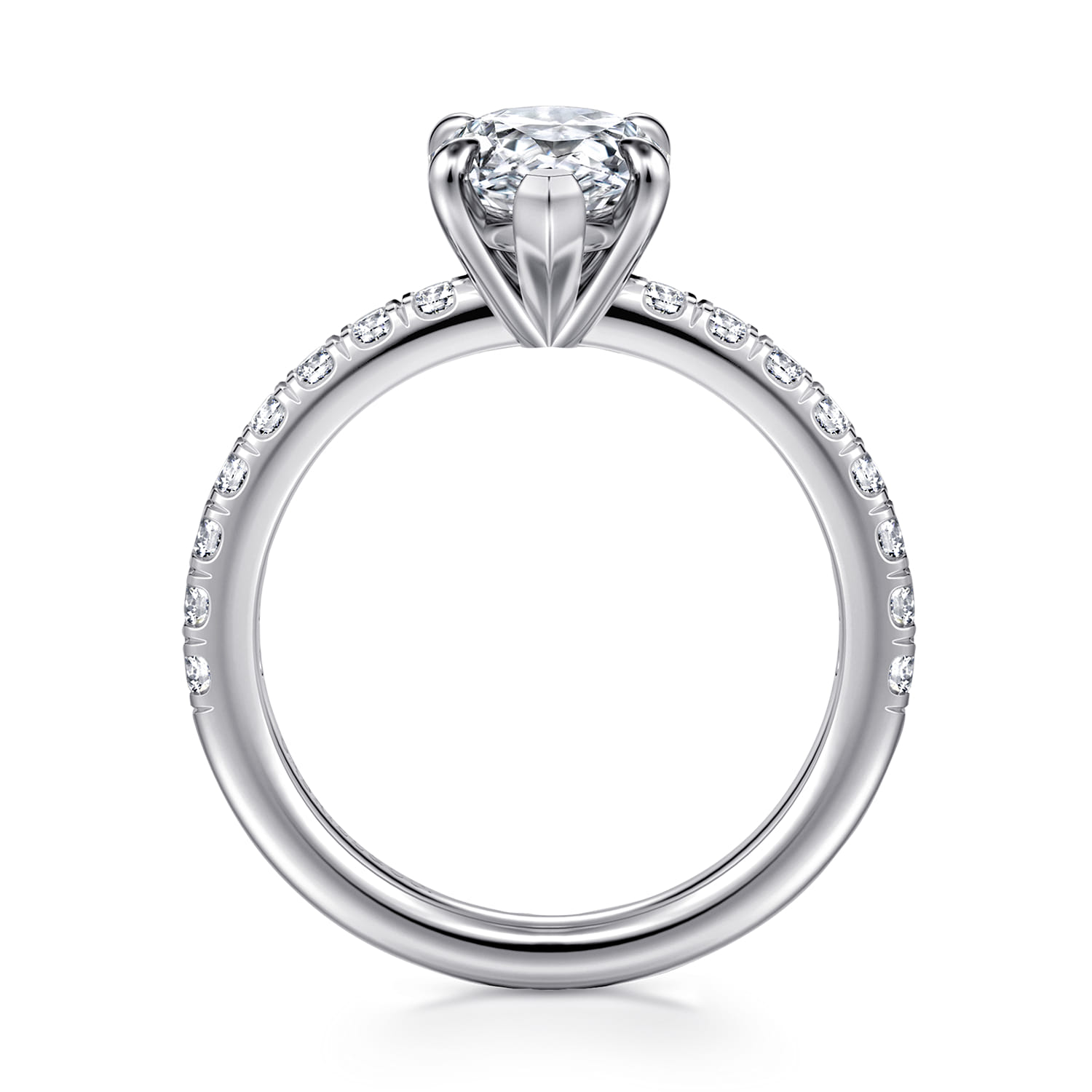 Aruba - 14K White Gold Pear Shape Diamond Engagement Ring - 0.4 ct - Shot 2