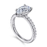 Aruba - 14K White Gold Pear Shape Diamond Engagement Ring - 0.4 ct