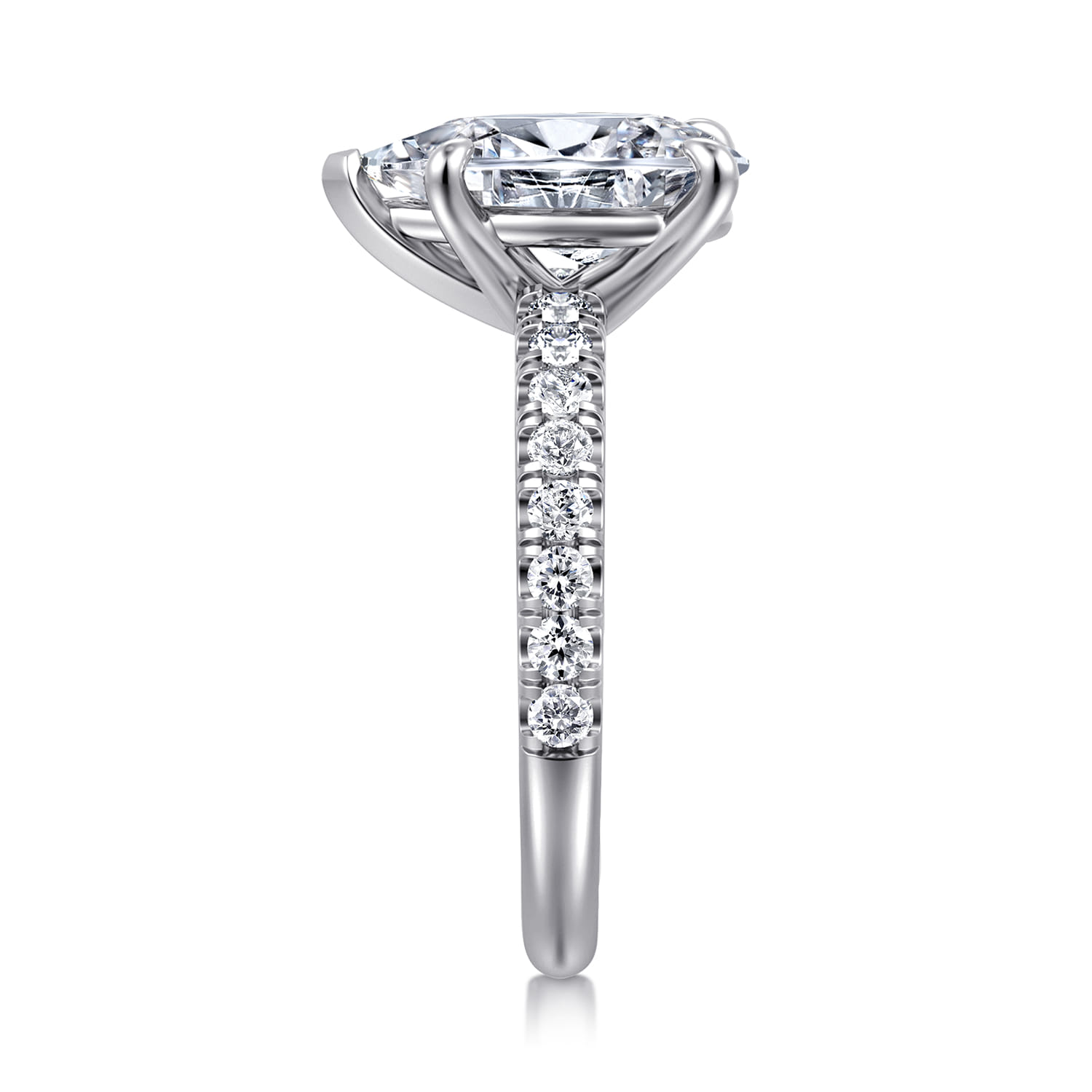 Aruba - 14K White Gold Pear Shape Diamond Engagement Ring - 0.4 ct - Shot 4