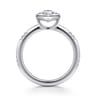 Aspen - 14K White Gold Bezel Set Pear Shape Diamond Engagement Ring - 0.09 ct