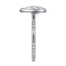 Aspen - 14K White Gold Bezel Set Pear Shape Diamond Engagement Ring - 0.09 ct