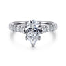 Luciole - 14K White Gold Pear Shape Diamond Engagement Ring - 0.6 ct