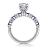 Damiana - 14K White Gold Pear Shape Sapphire and Diamond Engagement Ring - 0.3 ct