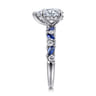 Damiana - 14K White Gold Pear Shape Sapphire and Diamond Engagement Ring - 0.3 ct