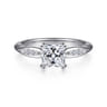 Quinn - 14K White Gold Princess Cut Diamond Channel Set Engagement Ring - 0.09 ct