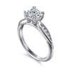 Quinn - 14K White Gold Princess Cut Diamond Channel Set Engagement Ring - 0.09 ct