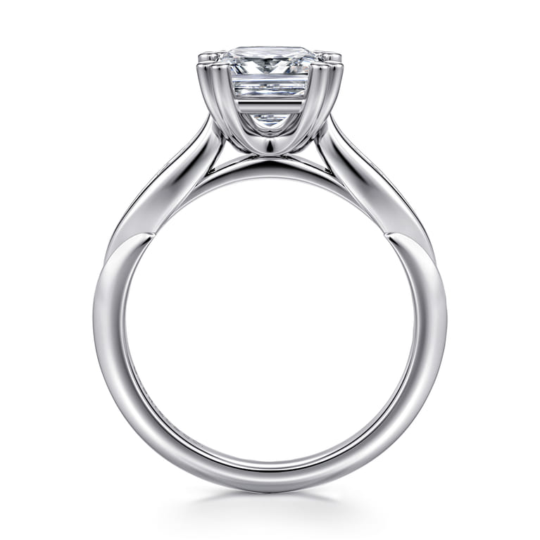 Quinn - 14K White Gold Princess Cut Diamond Channel Set Engagement Ring - 0.1 ct - Shot 2