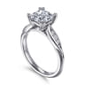 Quinn - 14K White Gold Princess Cut Diamond Channel Set Engagement Ring - 0.1 ct