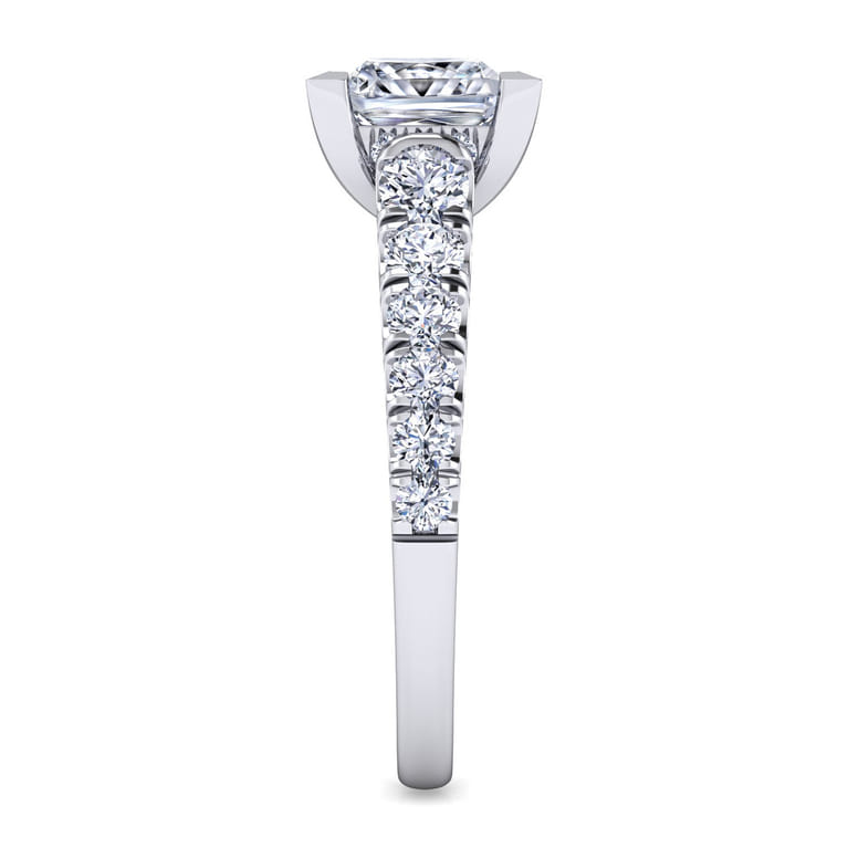 Piper - 14K White Gold Princess Cut Diamond Engagement Ring - 0.77 ct - Shot 5