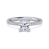 Serenity - 14K White Gold Princess Cut Diamond Engagement Ring - 0.25 ct