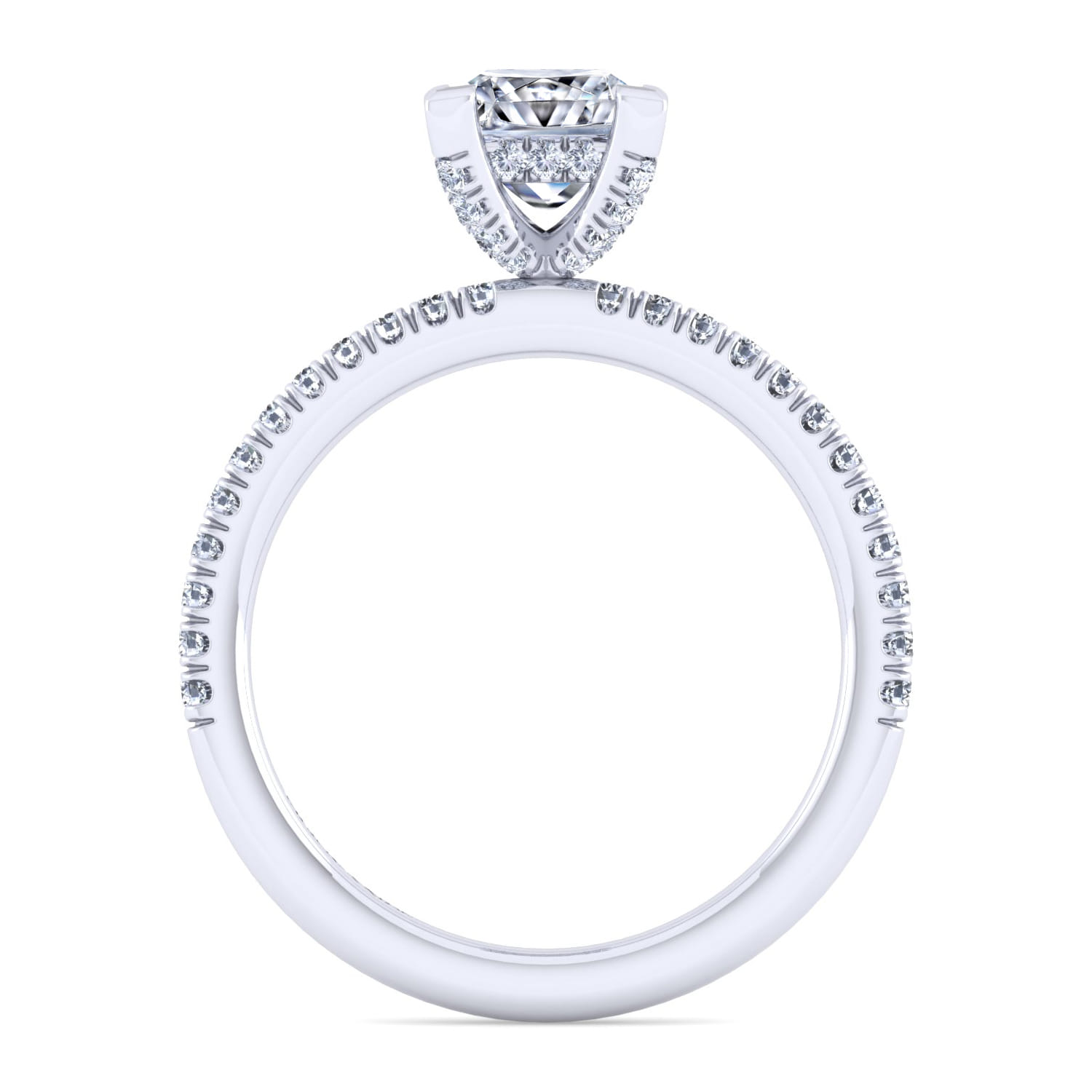 Serenity - 14K White Gold Princess Cut Diamond Engagement Ring - 0.25 ct - Shot 2