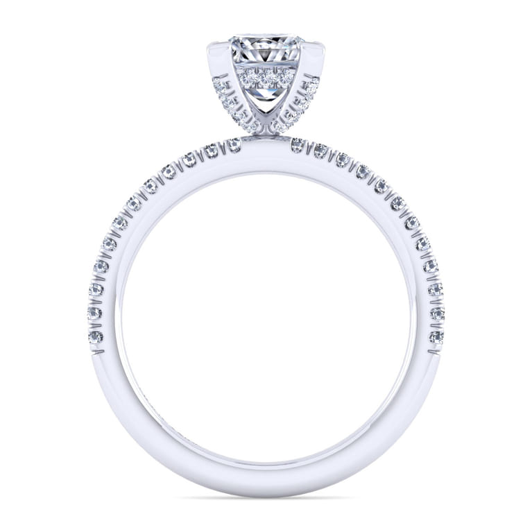 Serenity - 14K White Gold Princess Cut Diamond Engagement Ring - 0.25 ct - Shot 2